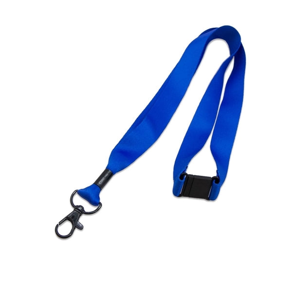 Custom 3/4" Polyester Lanyard w/ Black Lobster Claw & Safety