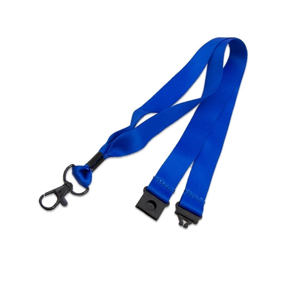 Custom 3/4" Polyester Lanyard w/ Black Lobster Claw & Safety