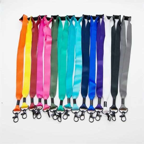 Custom 3/4" Polyester Lanyard w/ Black Lobster Claw & Safety