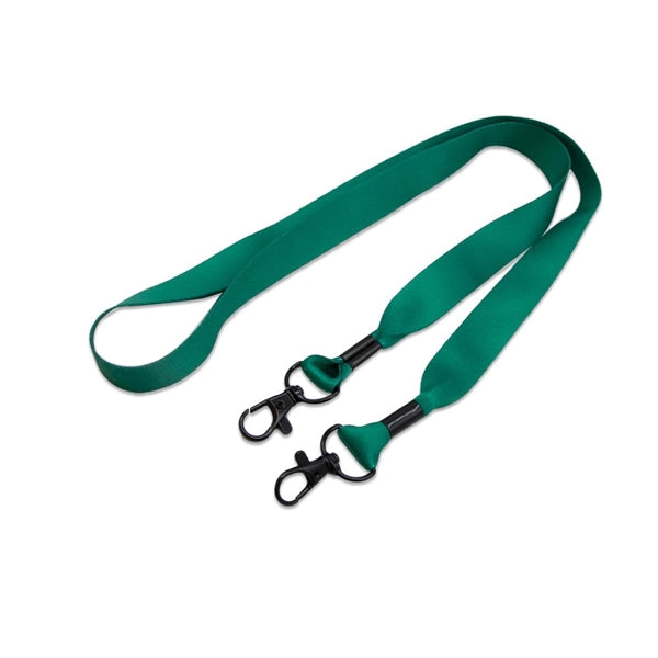 Custom Double Ended Lanyard w/ Black Lobster Claw & Metal Cr