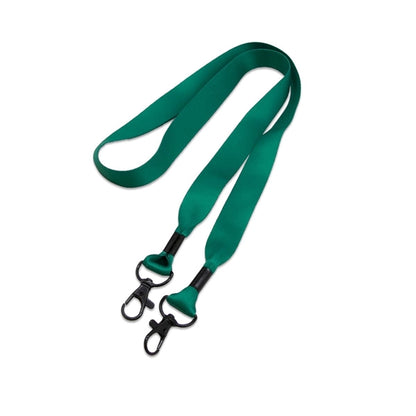 Custom Double Ended Lanyard w/ Black Lobster Claw & Metal Cr