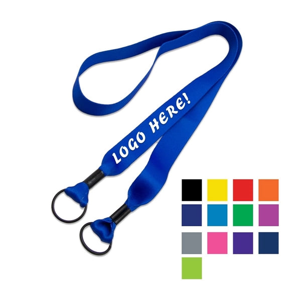 Custom Double Ended Lanyard w/ Metal Split Ring & Crim