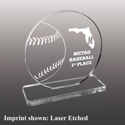 Baseball Themed Acrylic Award - Ultra Vivid Color