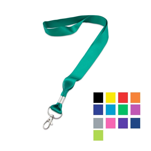 Custom 1" Polyester Lanyard w/ Lobster Claw & Metal Crimp