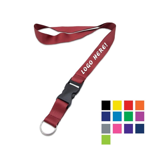 Custom 1" Lanyard w/ Metal Split Ring & Safety Breakaway