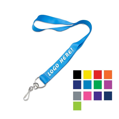Custom 1" Lanyard w/ Metal Split Ring & Swivel J Hook