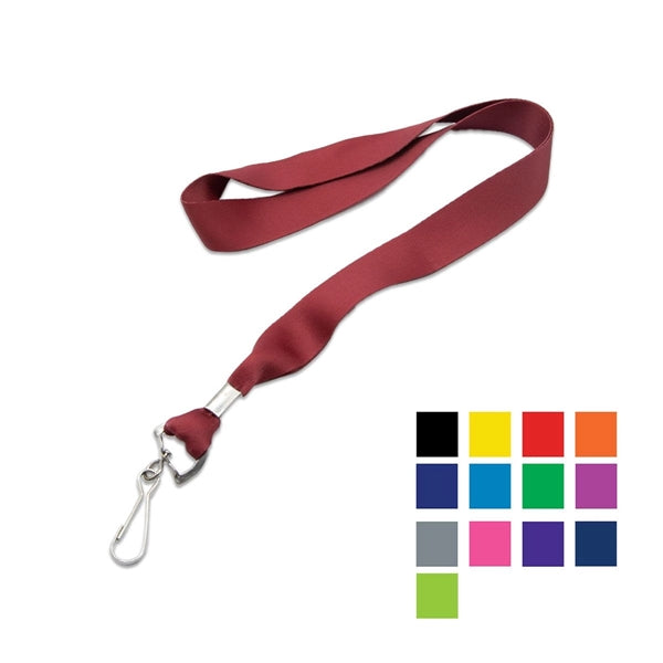Custom 1" Polyester Lanyard w/ Swivel J Hook & Metal Crimp