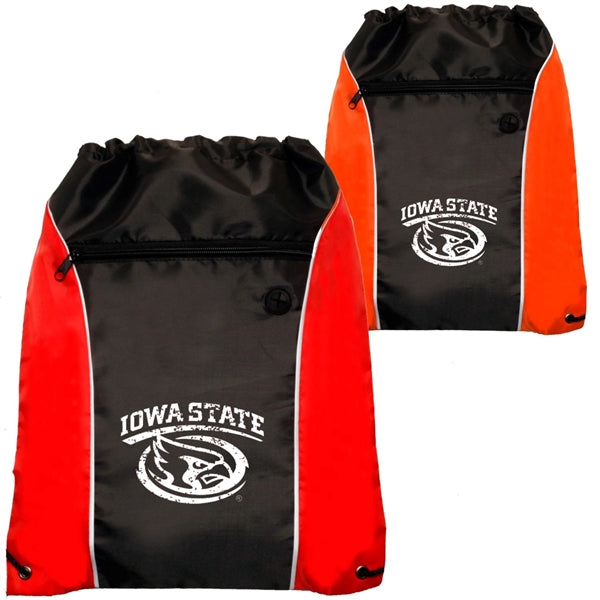 Two Tone Drawstring w/ Earphone Outlet Backpack (13.5"x17")