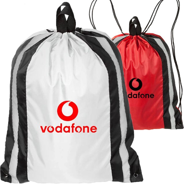 Two Color Reflector Strips Drawstring Backpacks (15.75"x20")