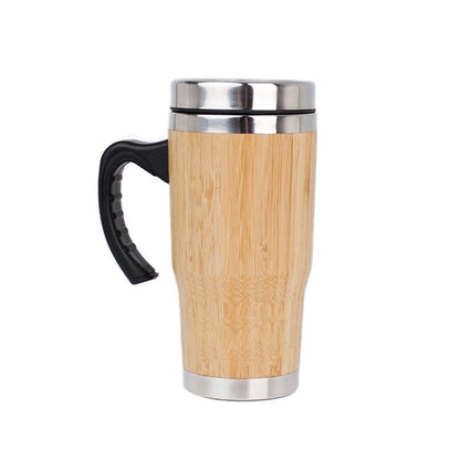 Stainless Steel Bamboo Tumbler W/ Handle