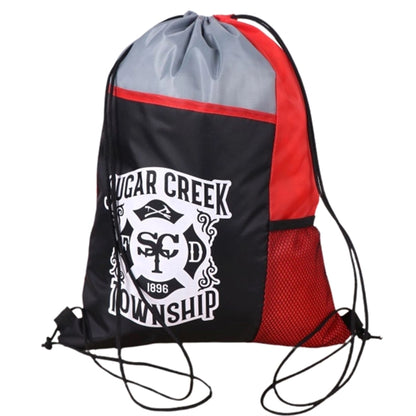 Tri Color Mesh Bottle Holder Drawstring Backpack (13"x17")