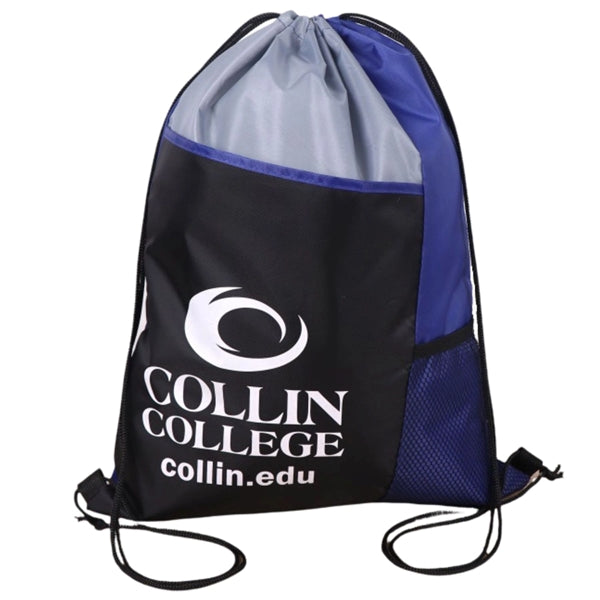 Tri Color Mesh Bottle Holder Drawstring Backpack (13"x17")