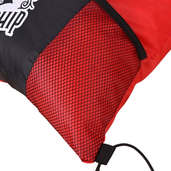 Tri Color Mesh Bottle Holder Drawstring Backpack (13"x17")
