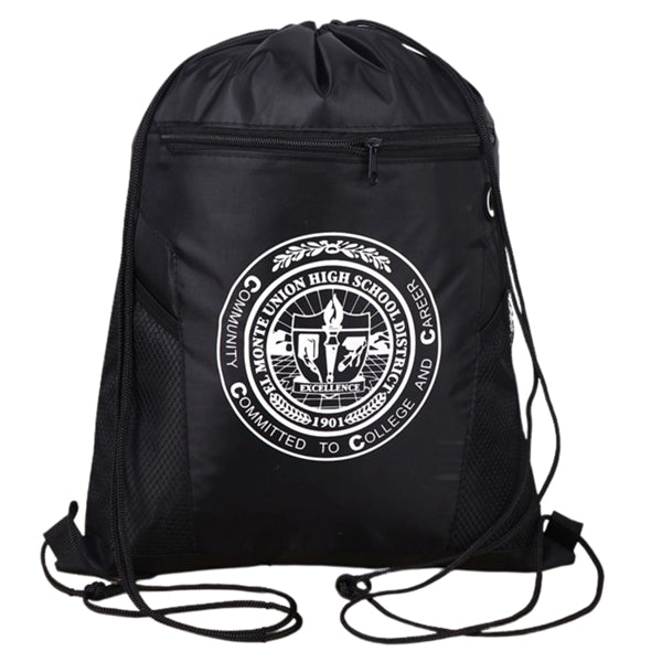 Premium Drawstring Side Mesh Backpack w/ Earphone Outlet