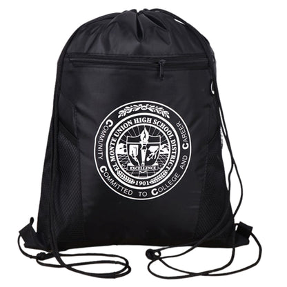 Premium Drawstring Side Mesh Backpack w/ Earphone Outlet
