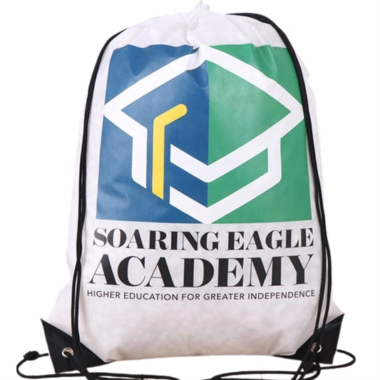 Premium 210D Poly Drawstring Bag w/ Reinforced Edge 14"x18"
