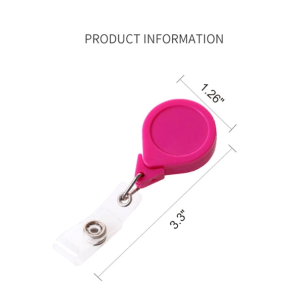 Tear-Drop Retractable Round Badge Reel w/ Pins