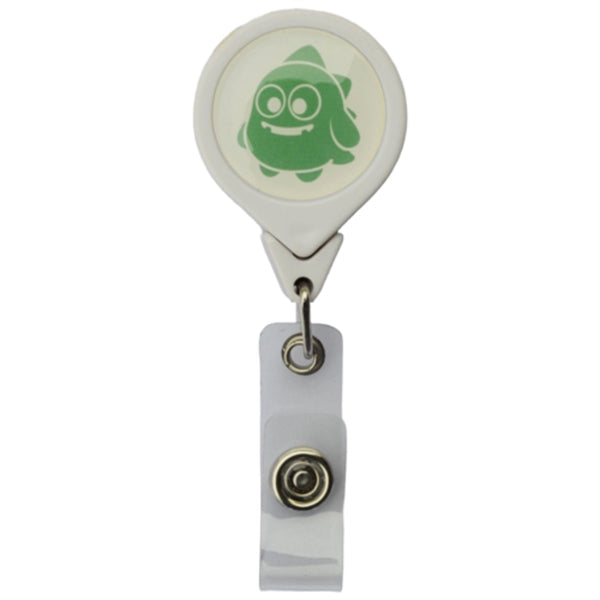 Tear-Drop Retractable Round Badge Reel w/ Pins