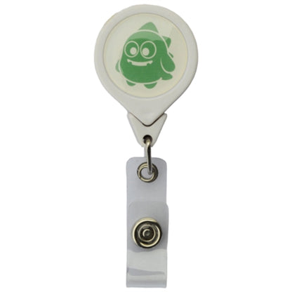 Tear-Drop Retractable Round Badge Reel w/ Pins