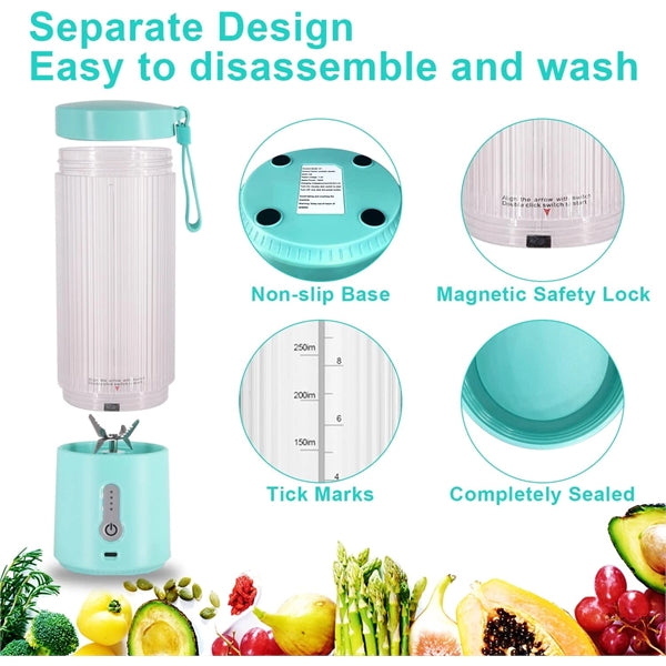 Portable Blender Mini Juicer With 6 Powerful Blades