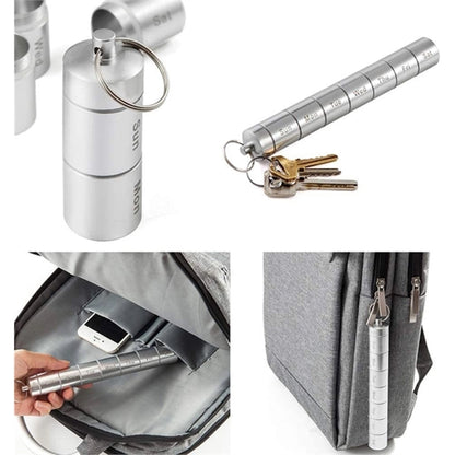 Portable Aluminum Alloy Pill Case With Keychain&Carabiner