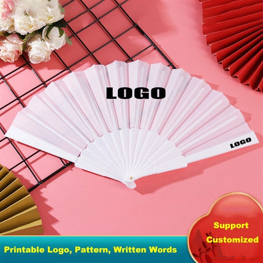 Plastic Handheld Foldable Hand Cloth Fabric Fan