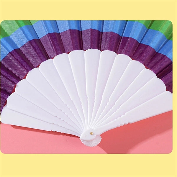 Rainbow Hand Fans Pride Folding Held Decorative
