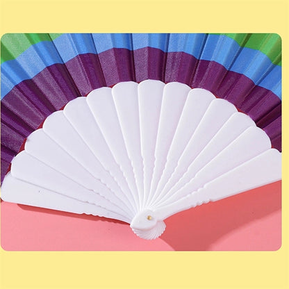 Rainbow Hand Fans Pride Folding Held Decorative