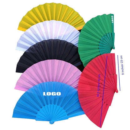 Plain Plastic Folding Fan Solid Color Multicolor Customized