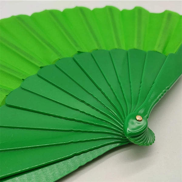 Plain Plastic Folding Fan Solid Color Multicolor Customized