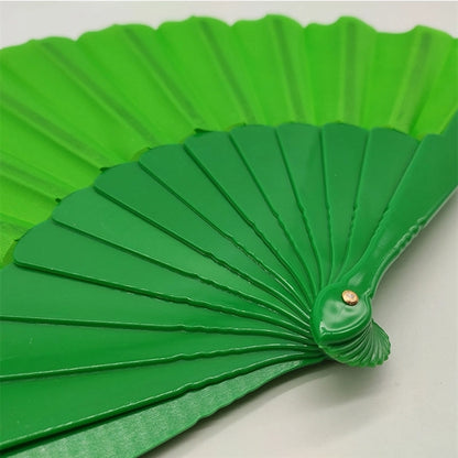 Plain Plastic Folding Fan Solid Color Multicolor Customized