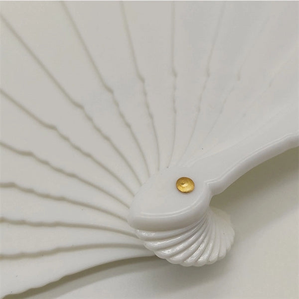 Plain Plastic Folding Fan Solid Color Multicolor Customized
