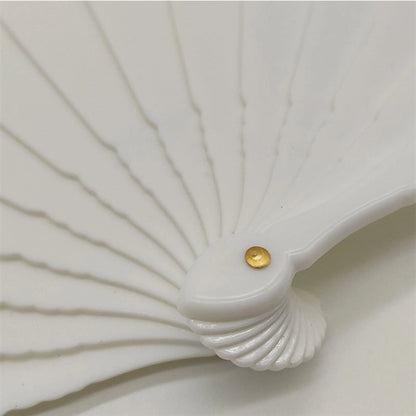 Plain Plastic Folding Fan Solid Color Multicolor Customized