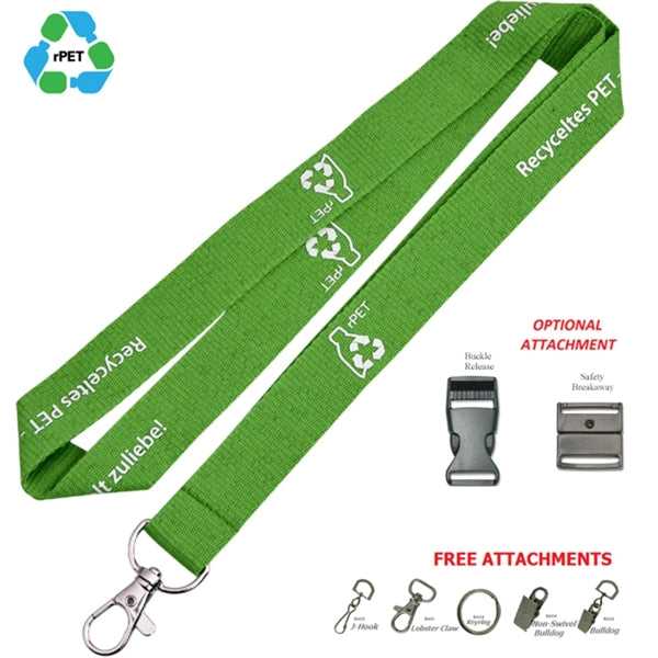 Recycled PET Full ColoLanyard Custom Imprint ID Badge Holder