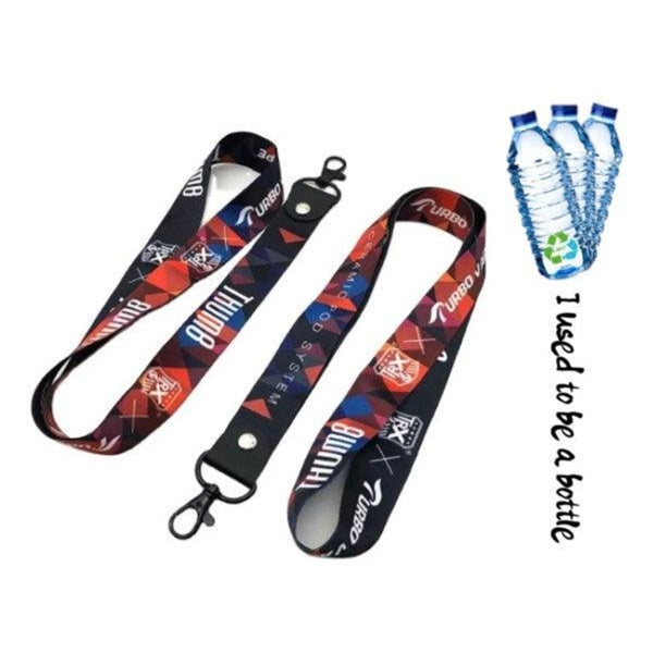 1" Recycled PET Sublimation Lanyard w/ ID Badge Holder