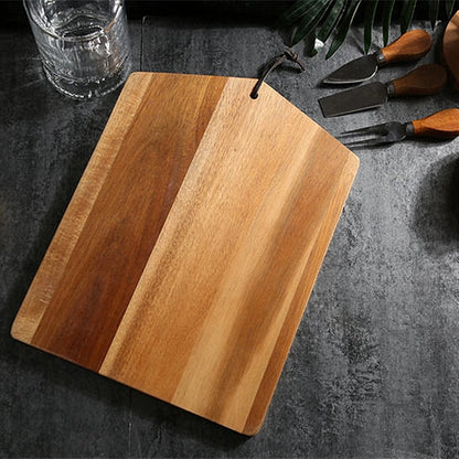 Acacia Wood Tray With 3-Knives Set