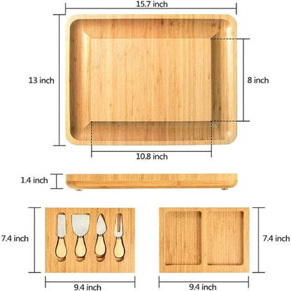 Bamboo Cheese Board And Knife Set
