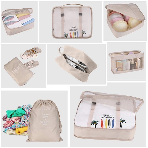 Luggage Organizer Storage Packing Cube Travel 8 Pcs Set
