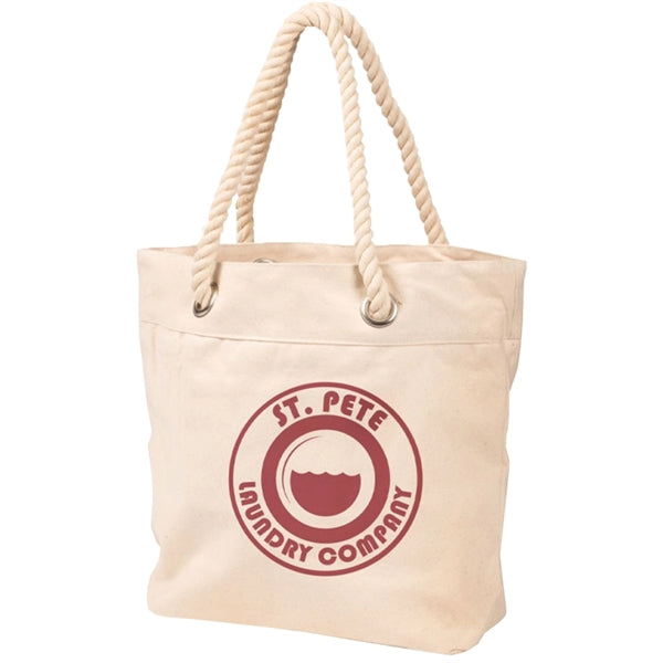 14 oz. Heavy-duty Cotton Canvas Tote Bag w/ Rope Handle