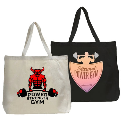 7 oz. Cotton Canvas Jumbo Grocery Tote Bag (20" X 15")