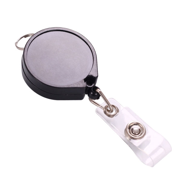 Retractable Round Badge Reel w/ Belt Clip & Hanging Loop