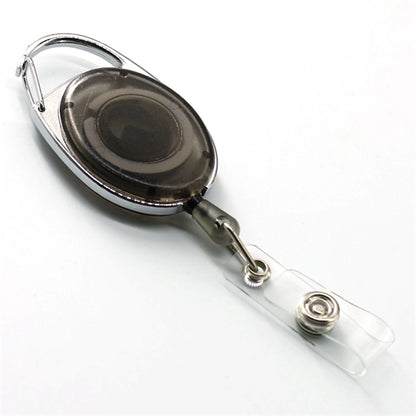 Front Concave Surface Oval Carabiner Badge Reel w/ Belt Clip
