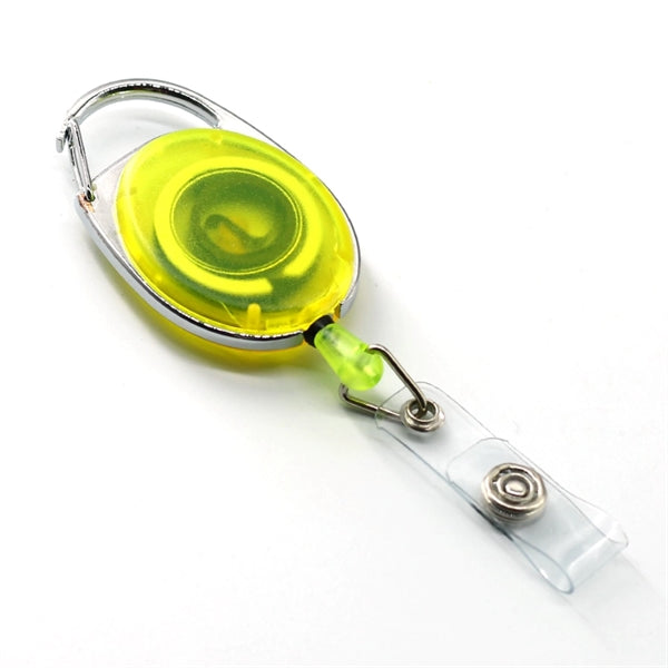 Front Concave Surface Oval Carabiner Badge Reel w/ Belt Clip