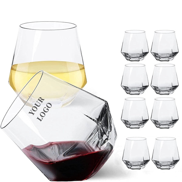 12Oz Diamond Old Fashioned Shape Whiskey Glasses