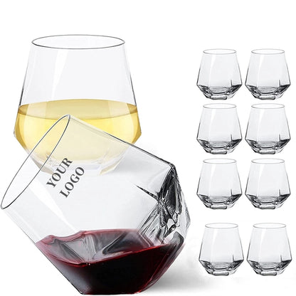 12Oz Diamond Old Fashioned Shape Whiskey Glasses