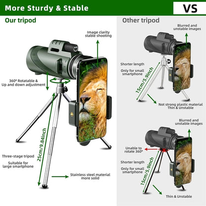 40X60 Monocular Telescope With Smartphone Holder And Tripod