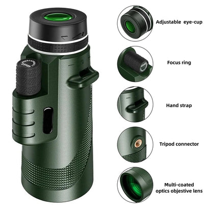 40X60 Monocular Telescope With Smartphone Holder And Tripod