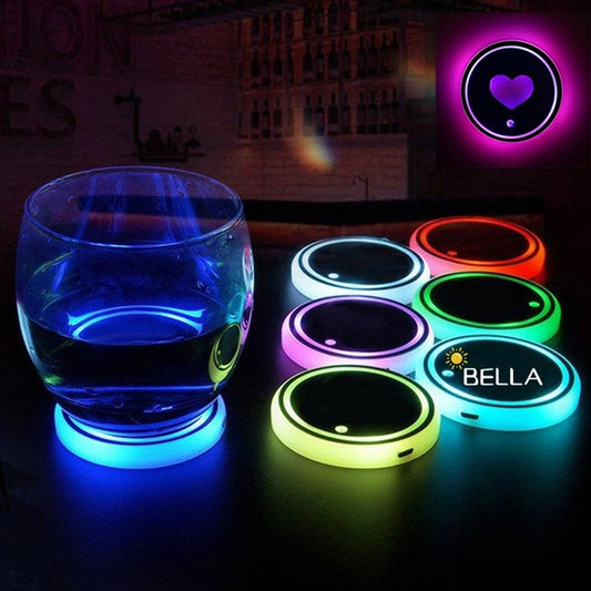 Car Led Coaster 7 Color Luminous Rgb Light Mat