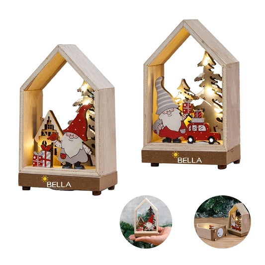 Christmas Wood Cutouts Pendants With Led Lights
