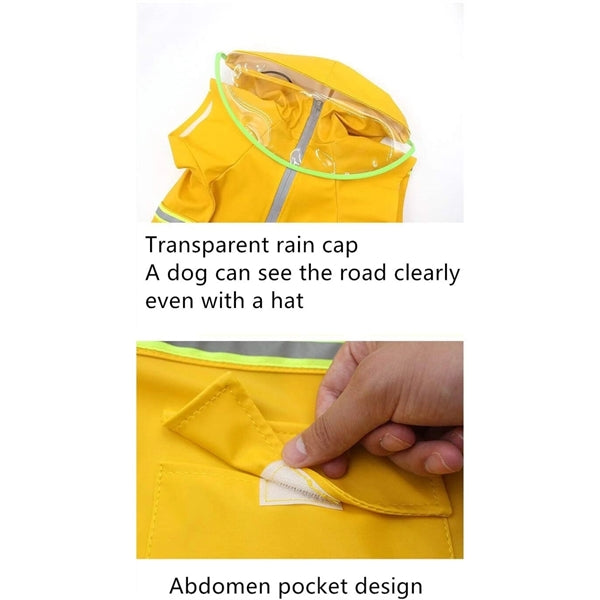 Raincoats for Large Dogs with Reflective Strip Rain